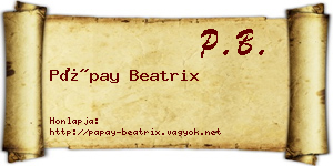 Pápay Beatrix névjegykártya